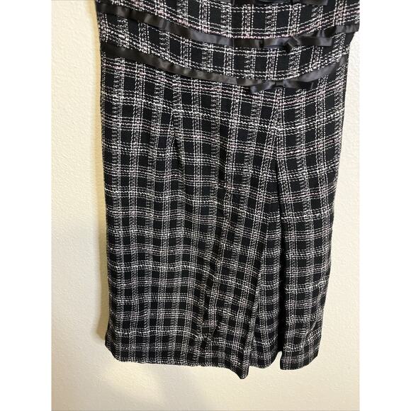 Vintage Jody Sz 5/6 Midi Tweed Plaid Grunge Dark Academia Sheath Dress - Picture 5 of 15